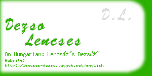 dezso lencses business card